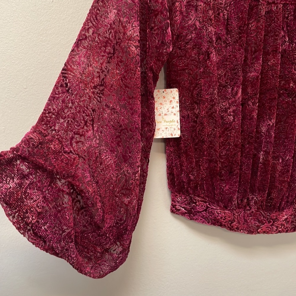 Free People Ginger Berry Off-the-Shoulder Top - Picture 6 of 8